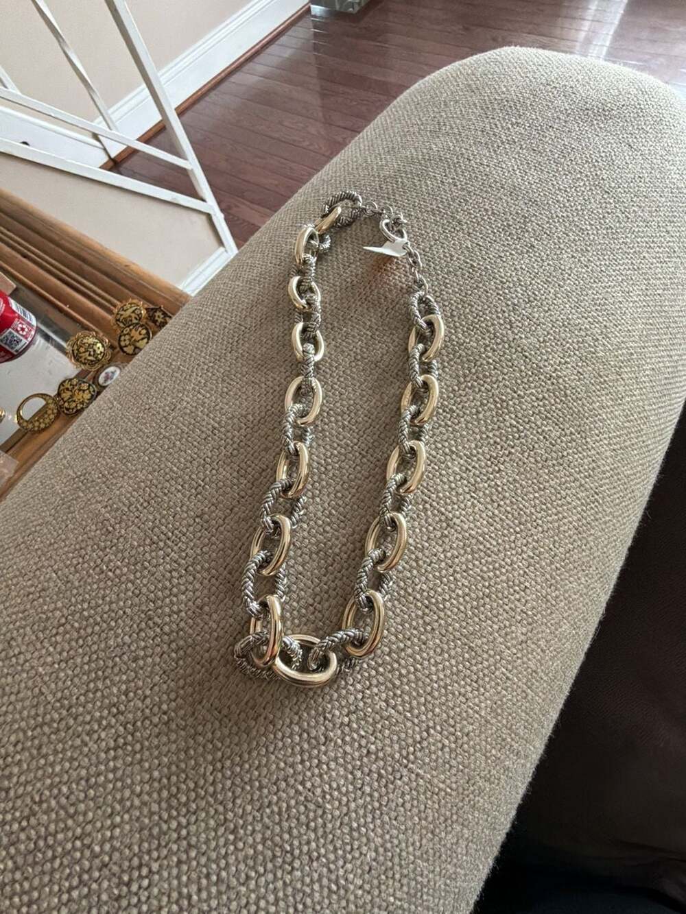 Kirk's Folly Two Tone Rope and Oval Link Chunky Chain Necklace